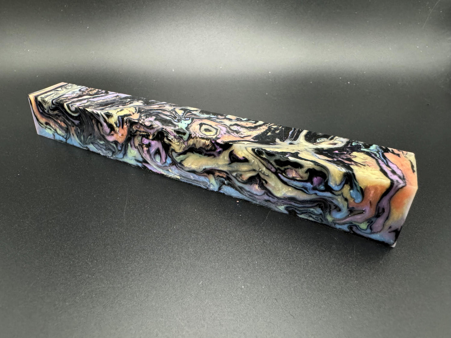 Pen Turning Blank, Alumilite Resin, Reverse Intense Abalone