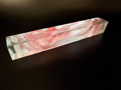 TRANSPARENT Glow in the Dark Pen Turning Blank, Alumilite Resin, Pink Glow