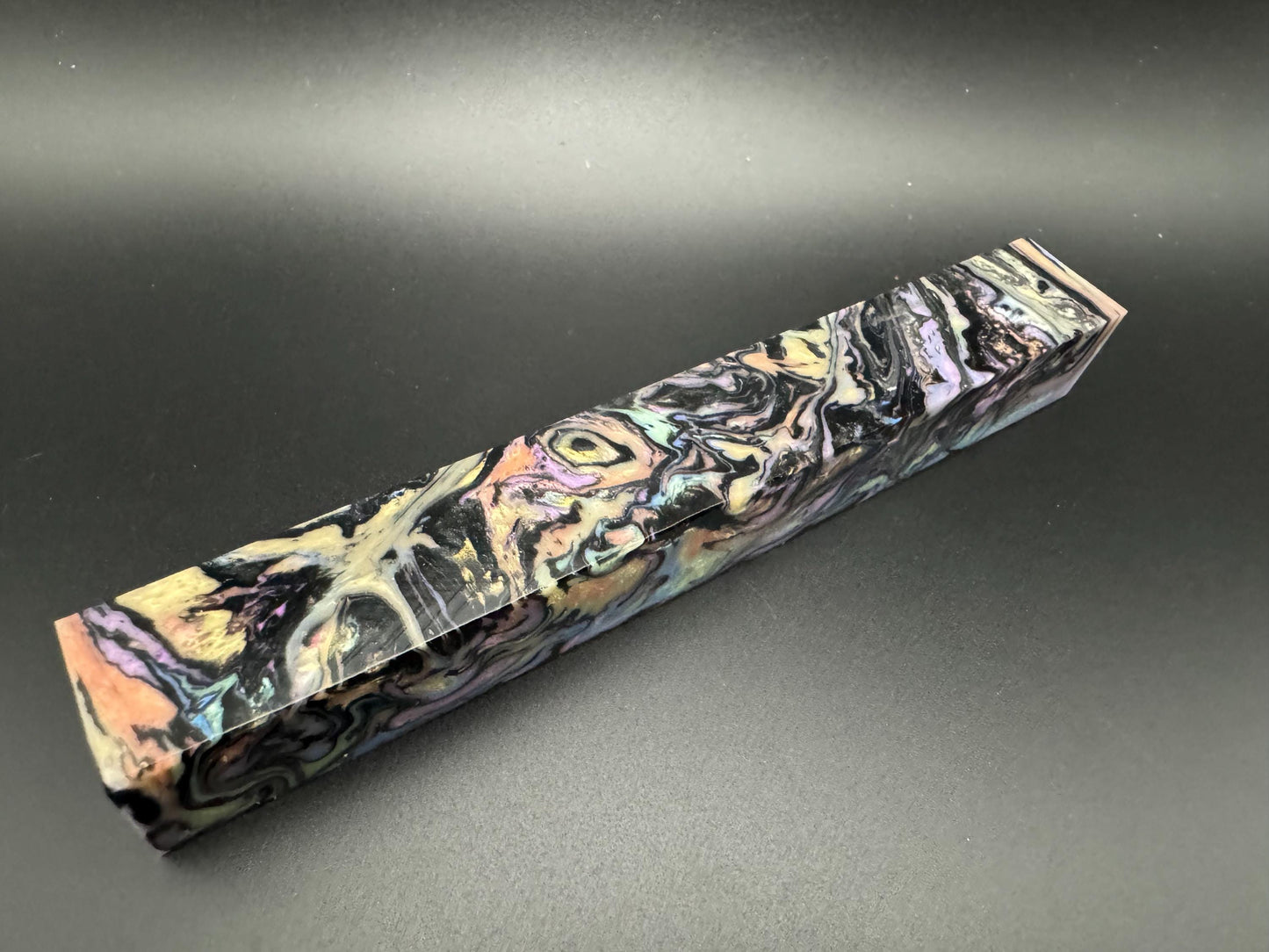 Pen Turning Blank, Alumilite Resin, Reverse Intense Abalone