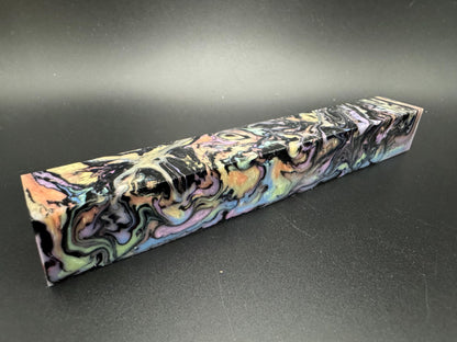 Pen Turning Blank, Alumilite Resin, Reverse Intense Abalone