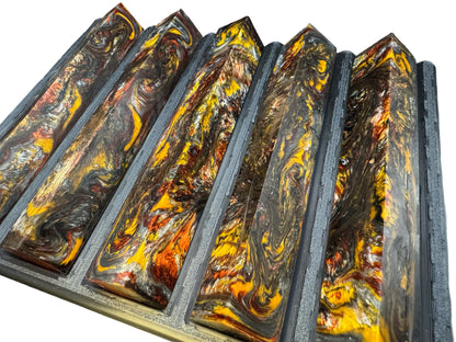 Pen Turning Blank, Alumilite Resin, Twisted Metal