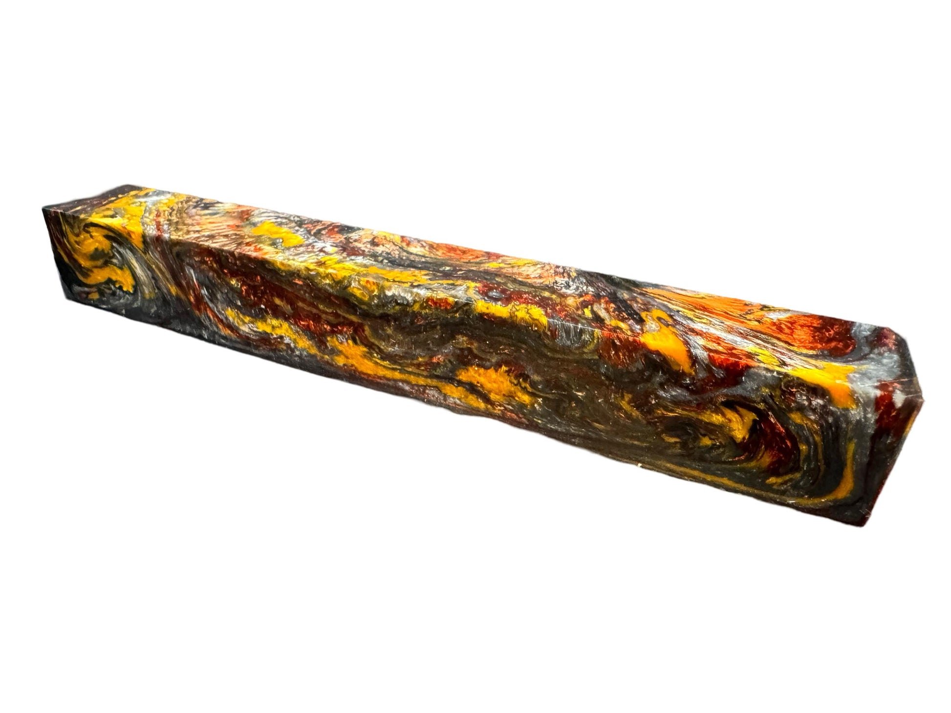 Pen Turning Blank, Alumilite Resin, Twisted Metal