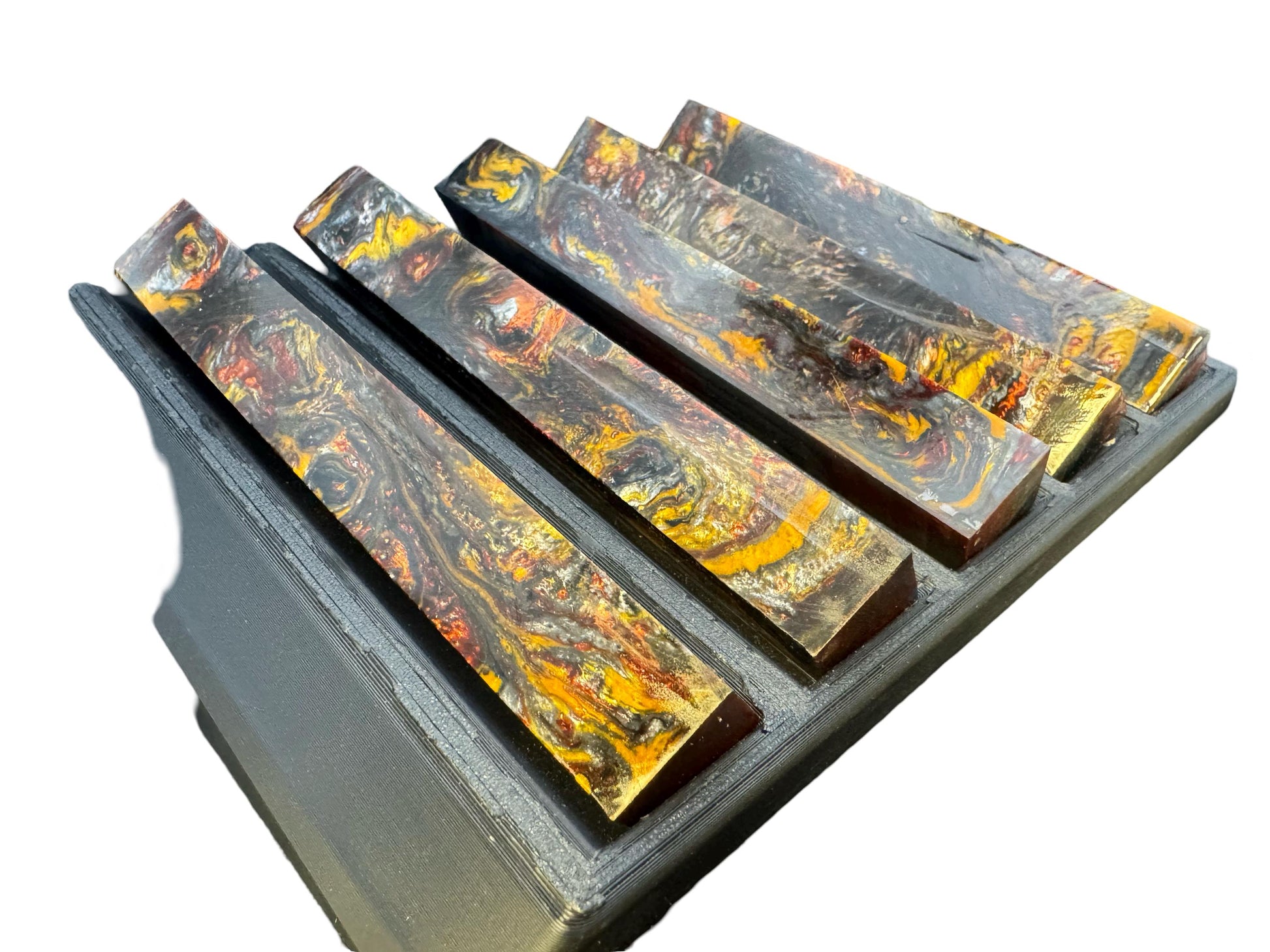 Pen Turning Blank, Alumilite Resin, Twisted Metal