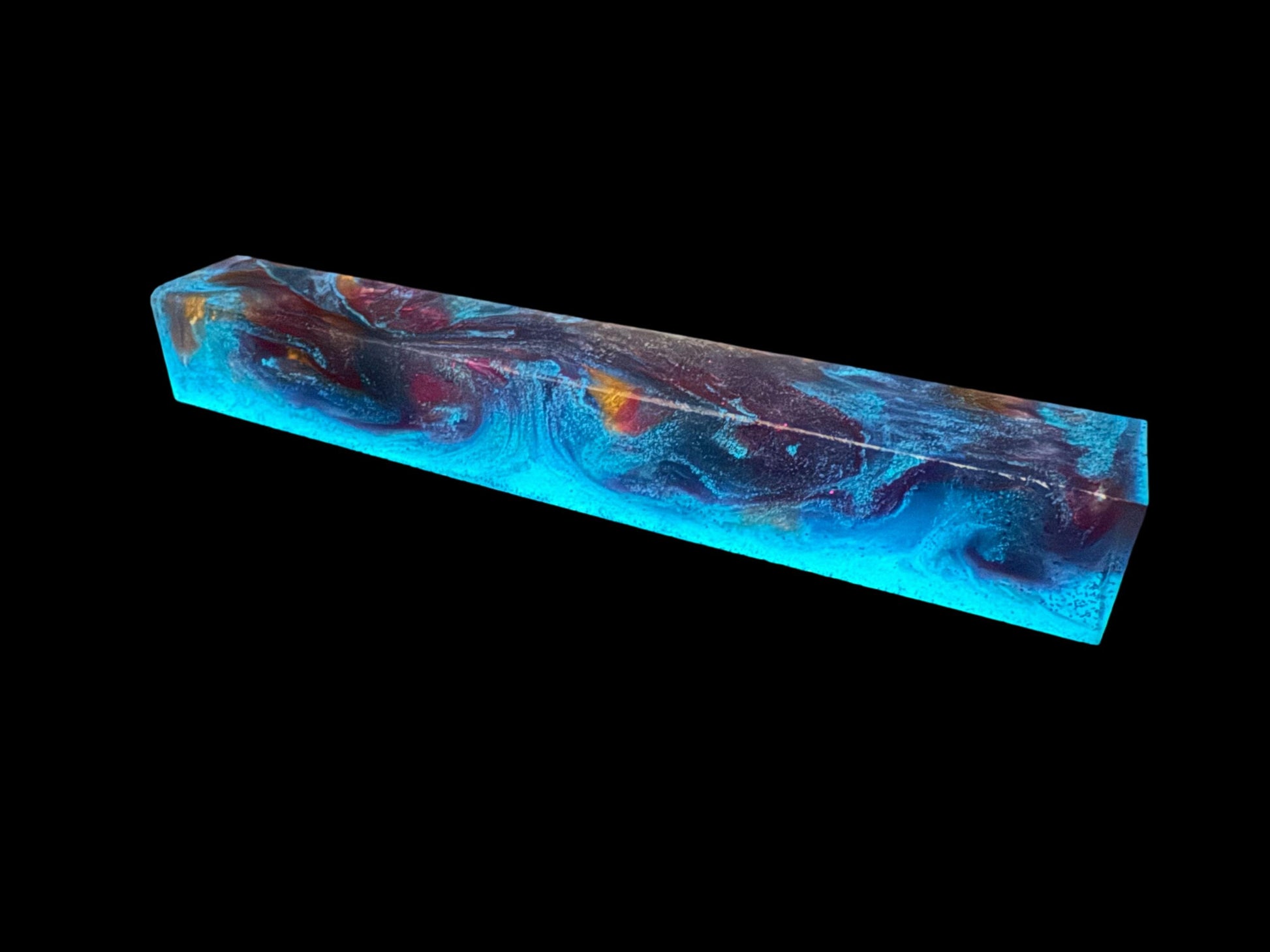 TRANSPARENT Pen Turning Blank, Alumilite Resin, Glow in the Dark, Collapsing Star