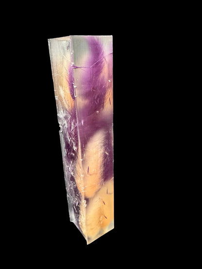 Dried Flowers Pen Turning Blank, Alumilite Resin, Oversized, Blank 102