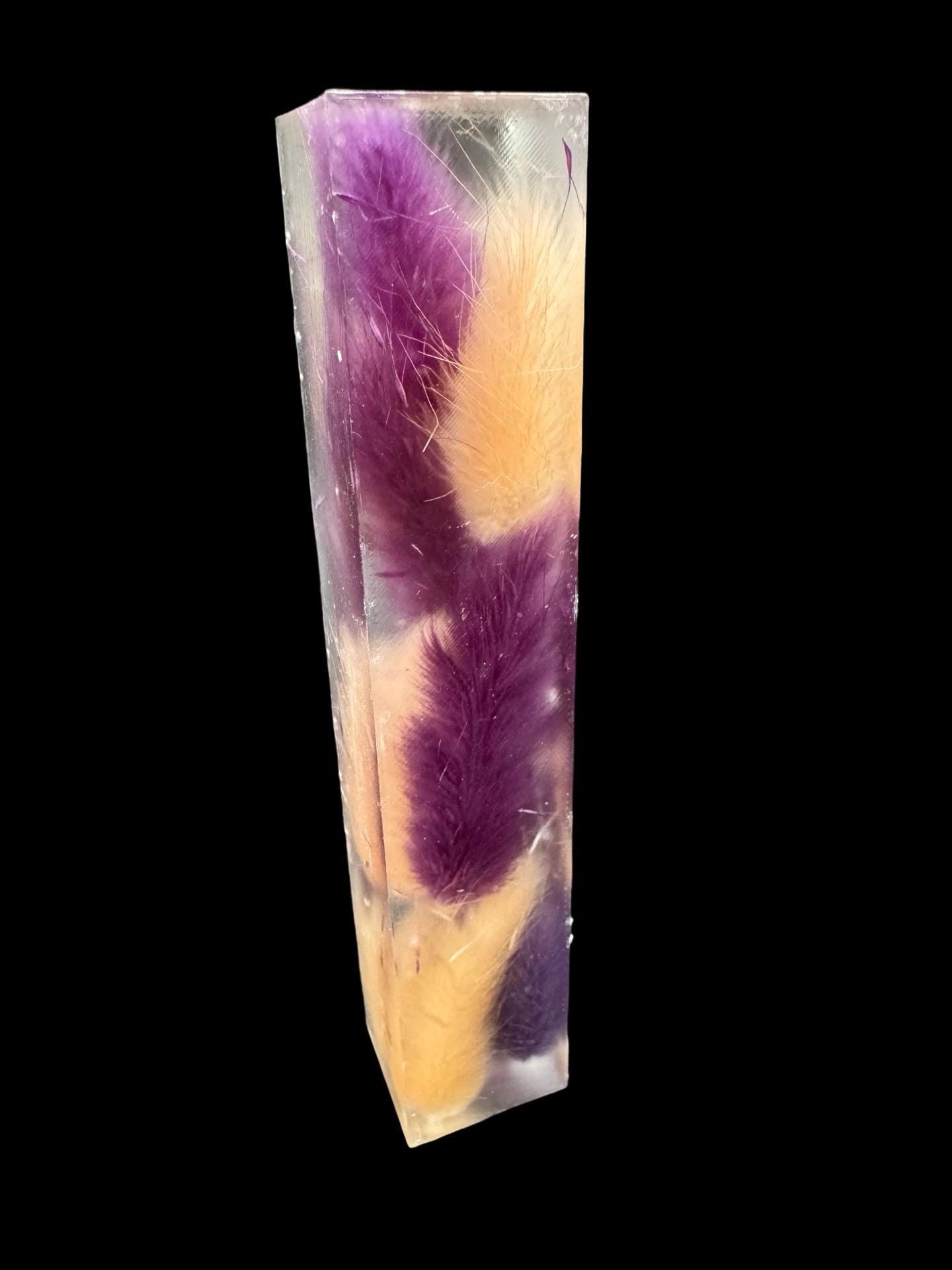 Dried Flowers Pen Turning Blank, Alumilite Resin, Oversized, Blank 102