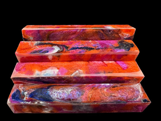 TRANSPARENT Pen Turning Blank, Alumilite Resin, Summer Nights